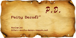 Peity Dezső névjegykártya
